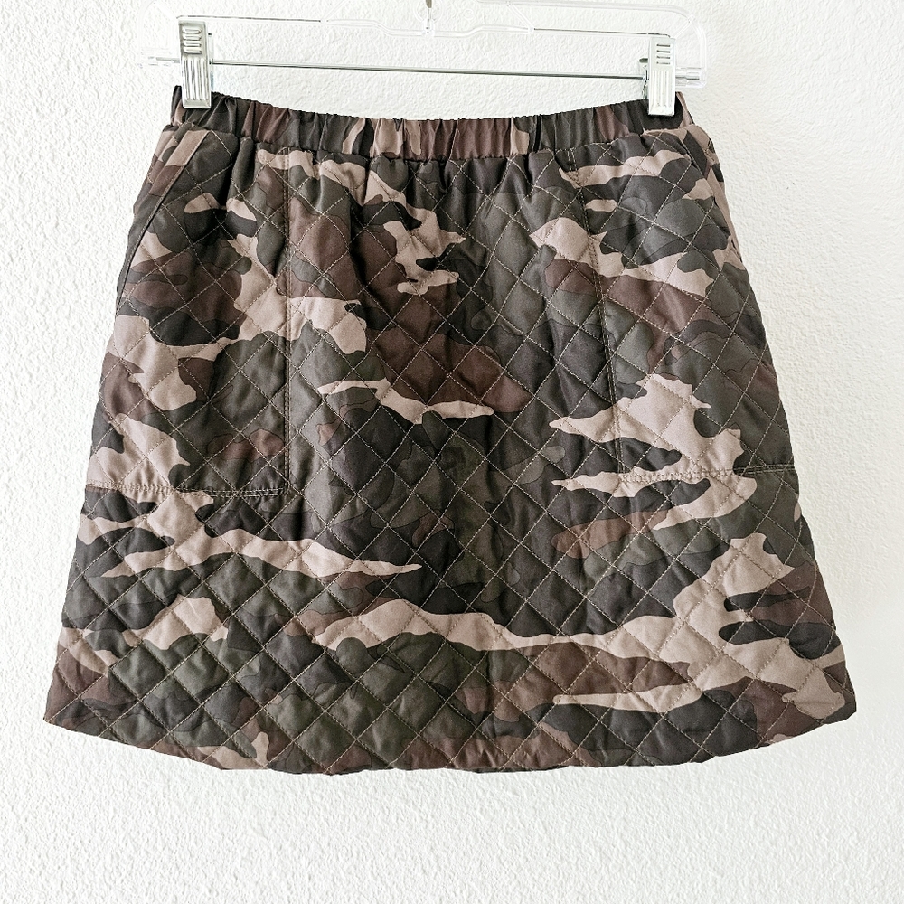 Crew Cuts by J Crew girls camo skirt size 14 quilted lined elastic waist